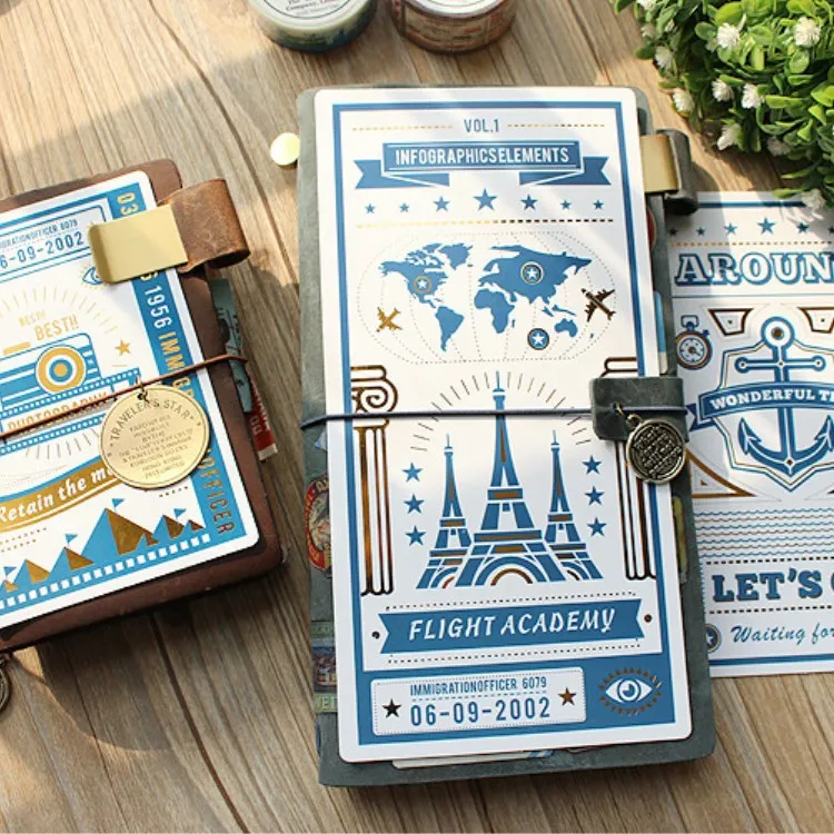 

Thick 50 silk bronzing TN pad traveler notebook PP board scale standard passport with a separate page
