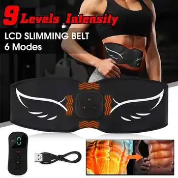 

6 Modes 9 Level Electric Muscle Stimulator Belt Abdominal Fitness Trainer Home Training with Remote Control