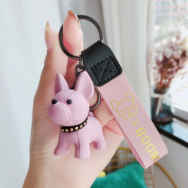 Stylemykeys Designer Style Bulldog Keychain & Personalised Handmade Gift Pouch