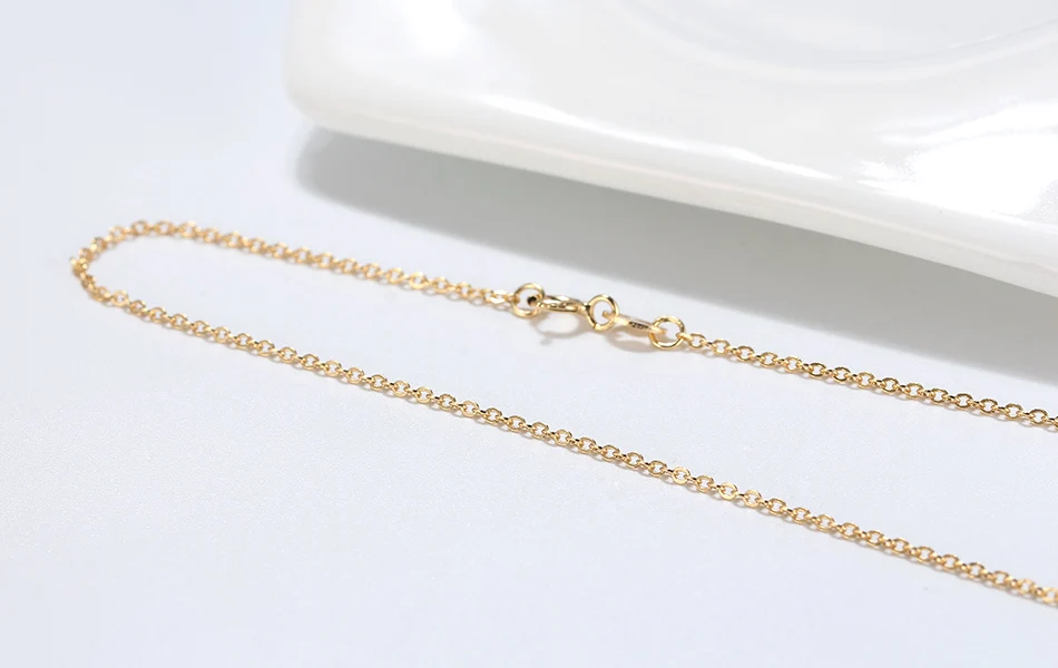 925 Sterling Silver Rose Gold 1mm Cable Chain Necklace