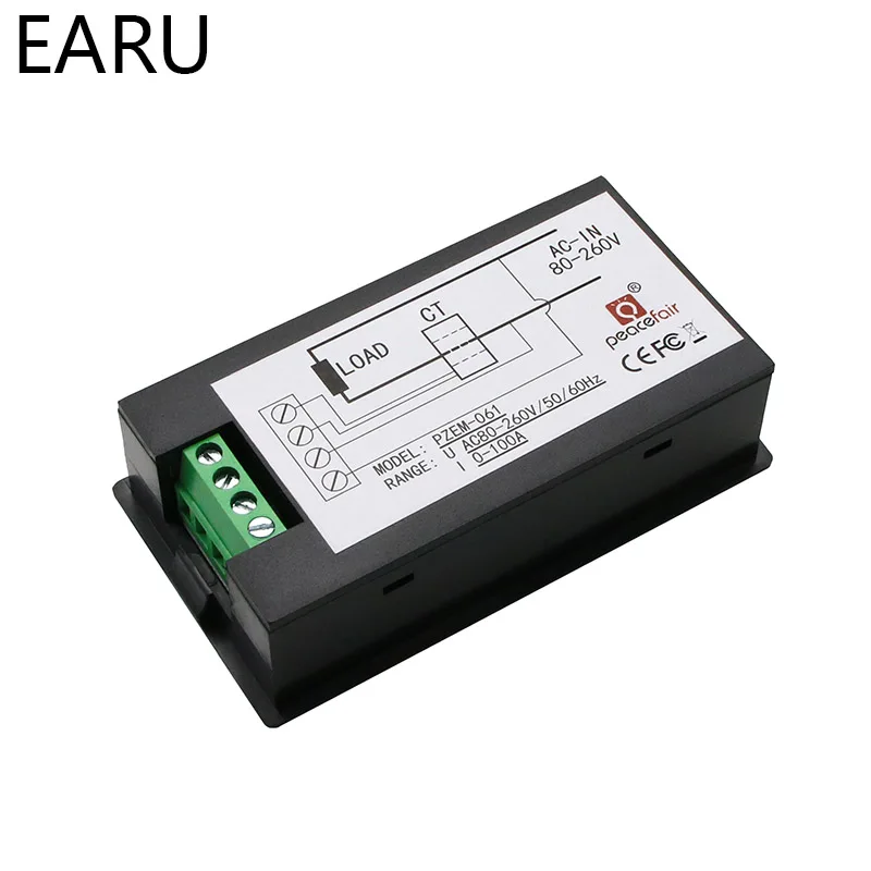 AC80-260V 0-100A 0-20A цифровой вольтметр Амперметр тестер энергии питания 110 В 220 В измеритель напряжения тока мощность ваттметр питания DIY