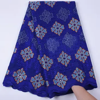 

2019 Latest Swiss African Cotton Lace Fabric High Quality Swiss Voile Lace In Switzerland With Stones For Evening Dress S1709