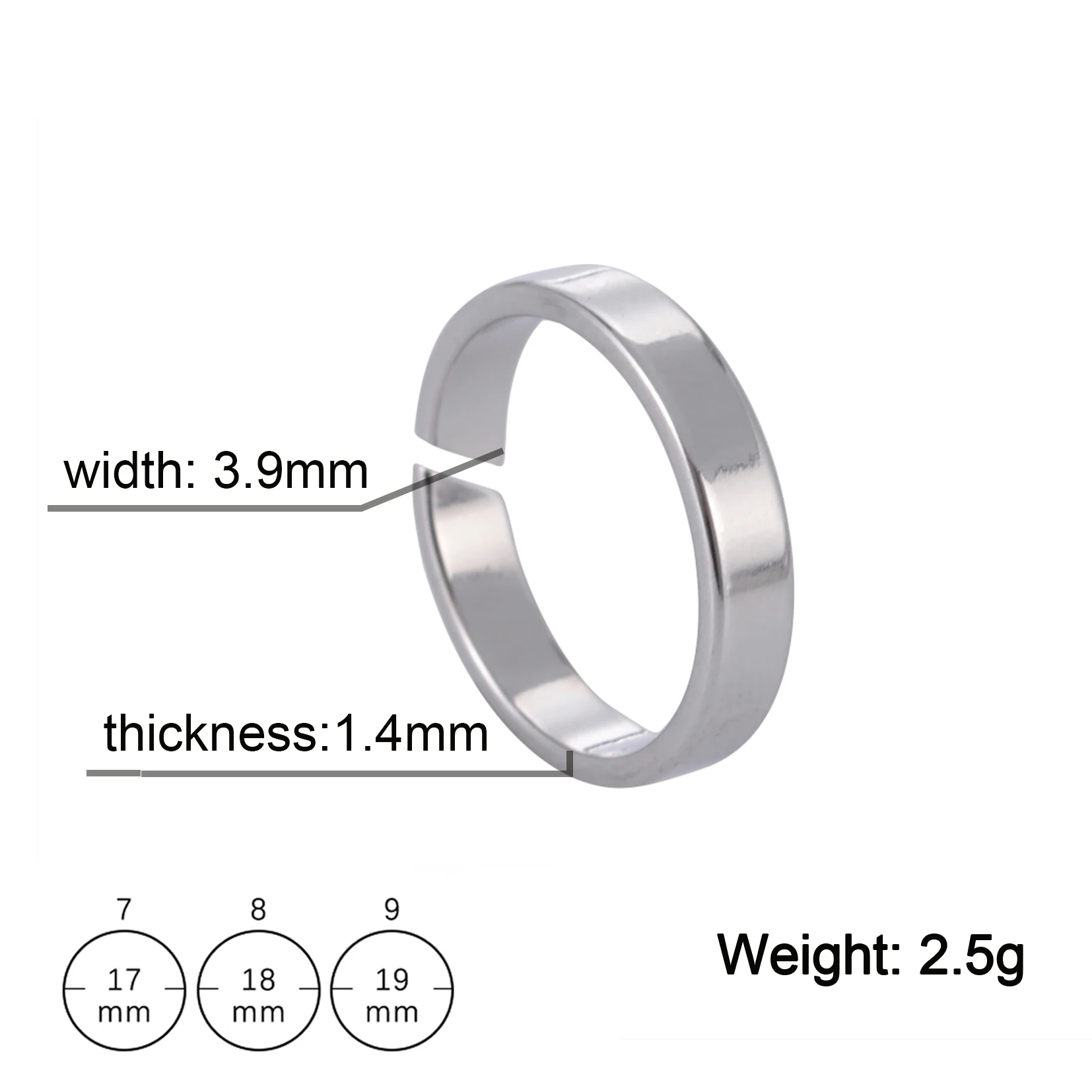 Kpop Minimalist Couple Rings Stainless Steel Open Ring Women Men Fashion Jewelry Wedding Gift
