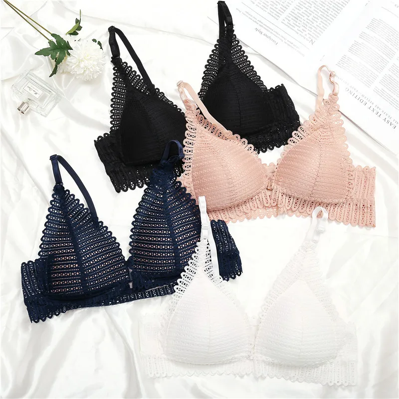 

Sexy Wireless Lace Bras For Women Lingerie Sexy Bralette Adjusted Push Up Bra Plus Size Straps Backless Bras Large Size Бюстгаль