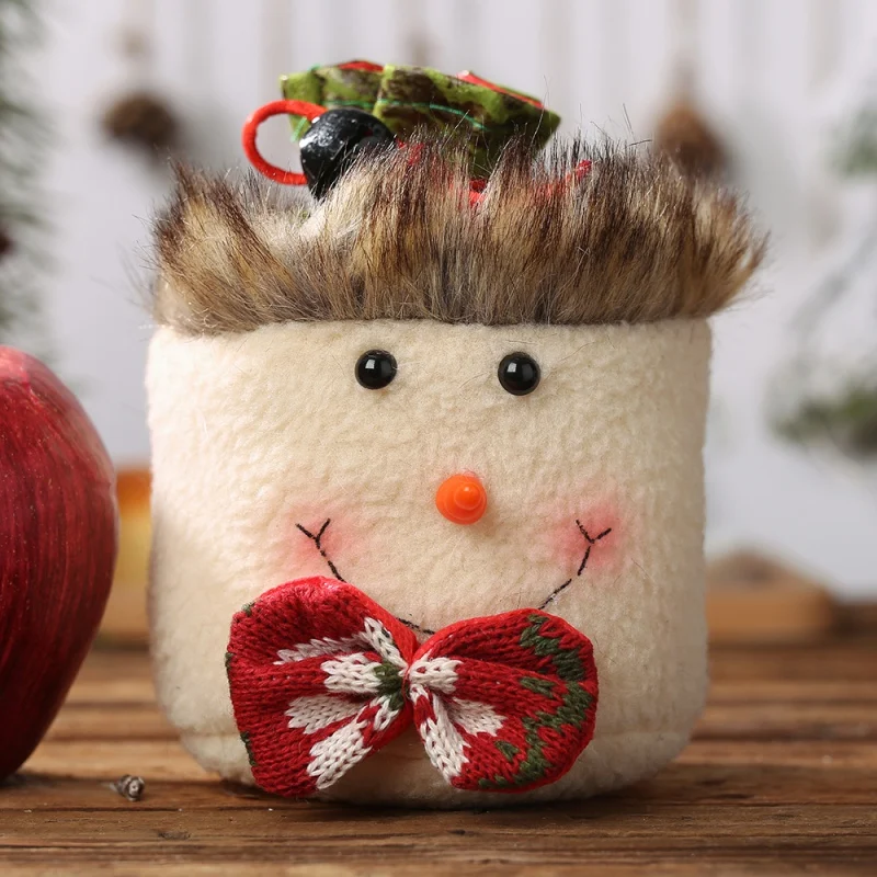 Christmas Tree Decorations Drawstring Candy Gift Bags Apple Bags With Small Bell For Holiday Party navidad Christmas