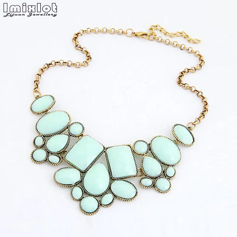Модное Золотое эффектное ожерелье s& Подвески для женщин Collier Femme винтажное геометрическое ожерелье из смолы ожерелье женское колье ювелирные изделия