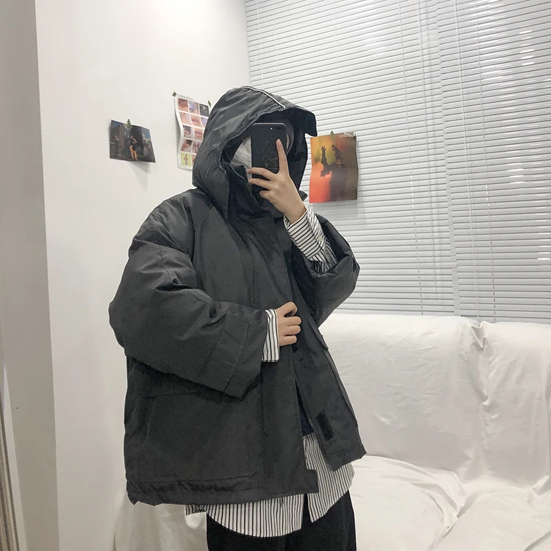 

2019 Autumn And Winter New European And American Style Retro Lazy Loose Couple Solid Color Hooded Cotton Clothes