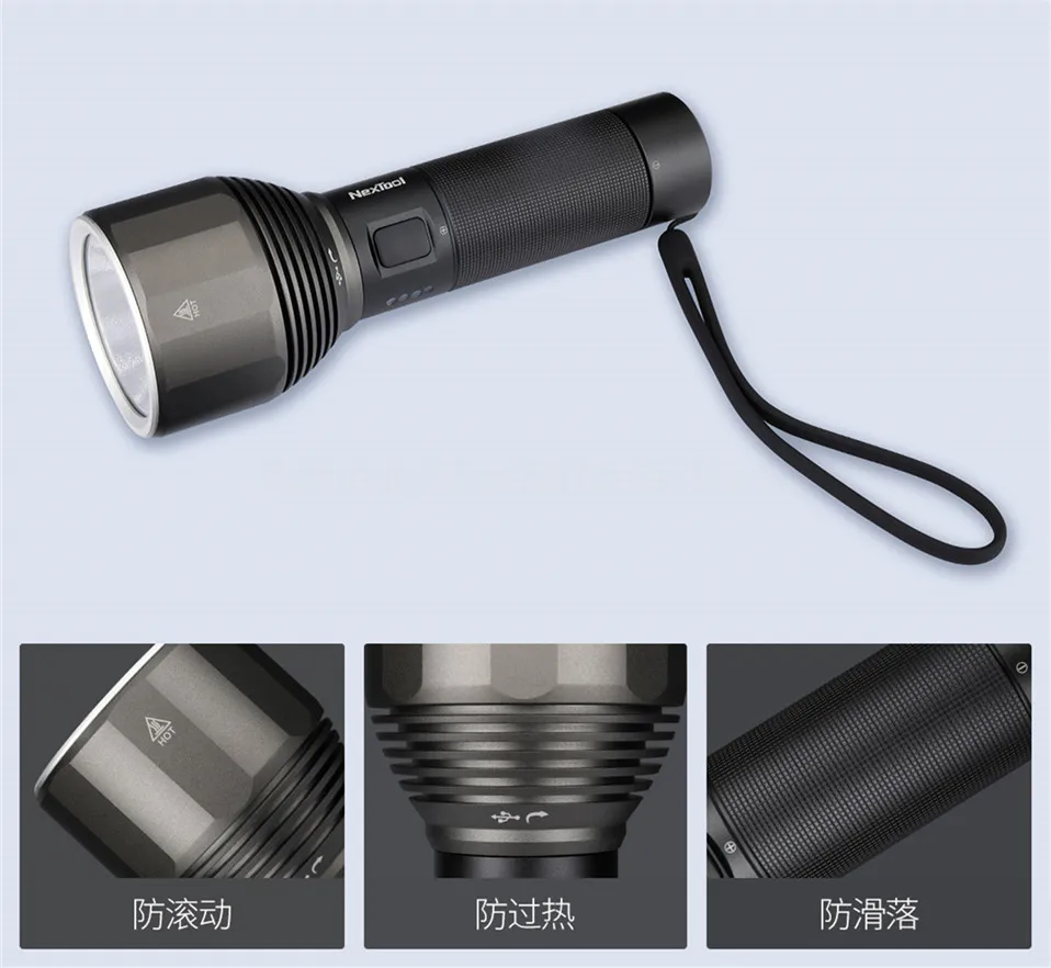 XIAOMI Youpin NexTool перезаряжаемый светильник-вспышка 2000лм 380 м 5 режимов Светодиодный светильник IPX7 водонепроницаемый фонарь типа C для кемпинга