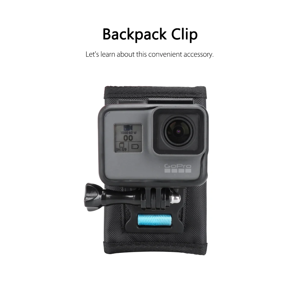 Vamson for Gopro 8 7 6 5 session Accessories Backpack Clip 360 Degree Rotatable Fixed Bracket Base for DJI OSMO for Yi 4K VP526