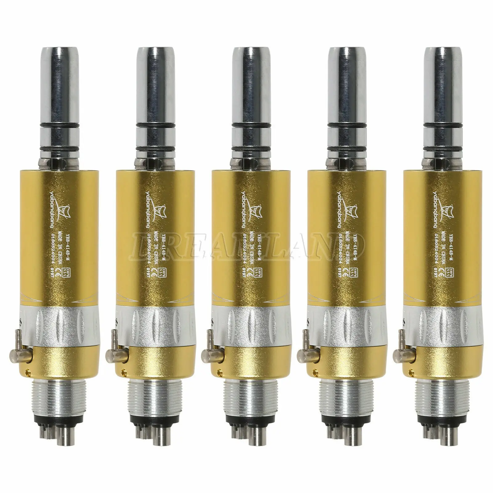 

5pcs NSK Style Dental Slow Low Speed Standard E-type Air Motor Micromotor 4Hole Handpiece 1:1 Ratio Gold Color