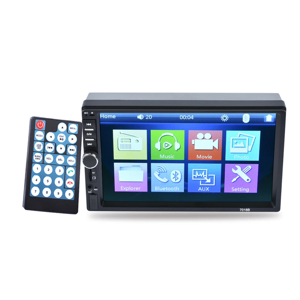 2Din 7018B MP3 MP5 плеер FM Радио стерео аудио Музыка USB цифровой Bluetooth в тире слот AUX вход