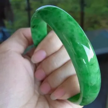 

Natural Myanmar A Grade Raw Stone 54-62mm Green Pure Color Bracelet Exquisite Princess Jade Bracelet Send Certificate