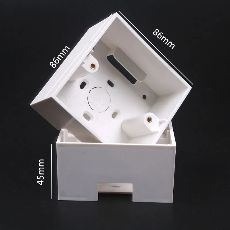 

20pcs Type 86 Flame Retardant Wall Mount Switch Box PVC Bottom Box Universal Socket Switch Wire Junction Box 86*86*45mm