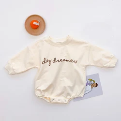 Barboteuse Triangle pour bébés filles et garçons de 0 à 3 ans, combinaison assortie à manches longues avec lettres imprimées, nouvelle collection printemps 2022 
