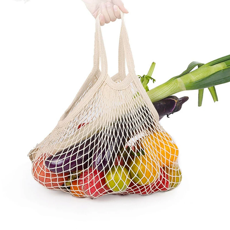 Перерабатываемая Сетчатая Сумка для продуктовых покупок, размещающая консервы замороженные продукты, фрукты, овощи, сумка через плечо