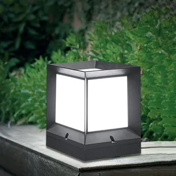 

Thrisdar 12W E27 Outdoor Cube Pillar Lamp Waterproof Fence Park Villa Front Door Column Light Balcony Pathway Bollard Light