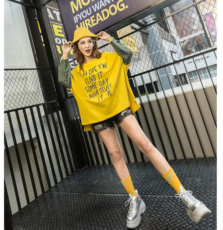 Max LuLu/модные топы в Корейском стиле, женская одежда в стиле панк, Женская Осенняя футболка деним с вышивкой, винтажная Лоскутная Женская футболка