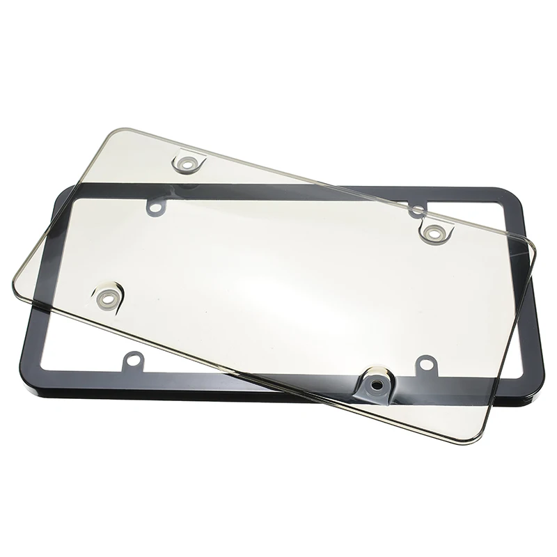 

1pcs Car License Plate Frame Tinted Smoked Plate Tag License Shield Cover Frame Fit All Standard 6x12 inch