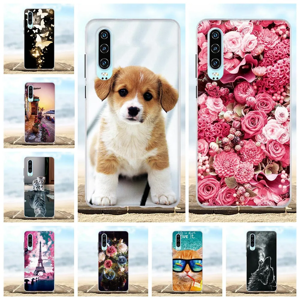 Силиконовый чехол-Бампер для Huawei P30 чехол с 3D рисунком животных Ультратонкий