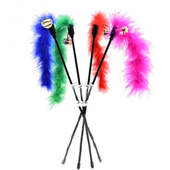 

Pet toy Cat toys interactive products Feather funny cat stick Monochrome plush bell Plastic handle Cat fishing stickPet supplies