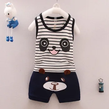 

2020 boys summer children's clothing new children's striped vest baby two-piece suit
