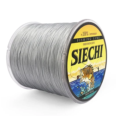 Gray SIECHI PE плетеная леска, многофиламентная, 500 м, 8 нитей, шнур для ловли карпа, лески для морской воды, 20-88LB - Цвет: Gray