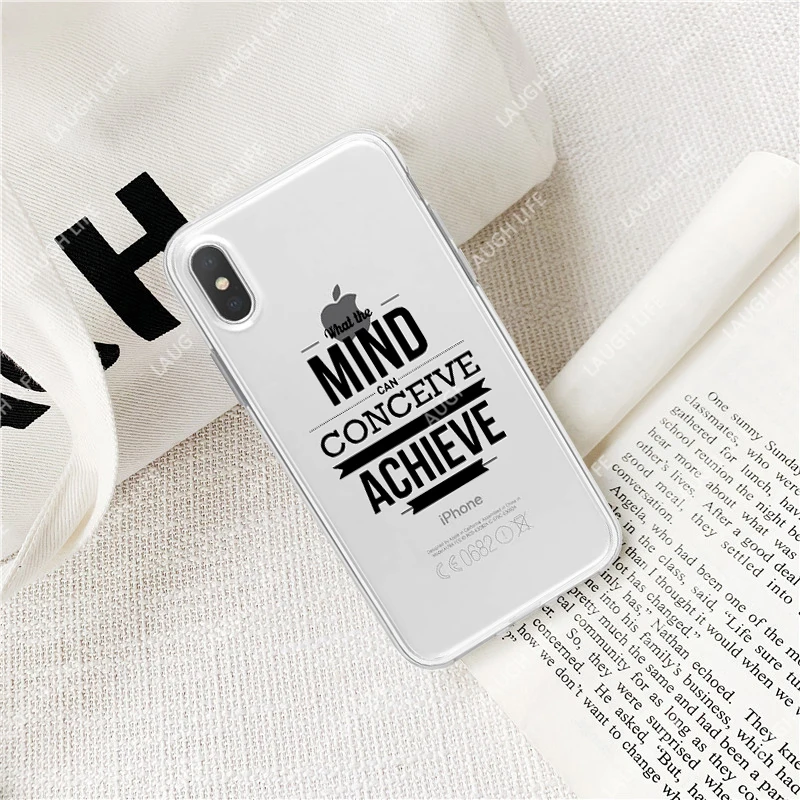 Letters Transparent Phone Case For iPhone 11 Pro Max XR XS Max X XS Case Cover Luxury Soft Tpu Cover for iPhone 6 S 7p 8p 5 s se