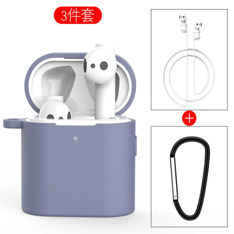 Силиконовый чехол 3 в 1 для Xiaomi Airdots 2 2s беспроводная bluetooth гарнитура защитный Air
