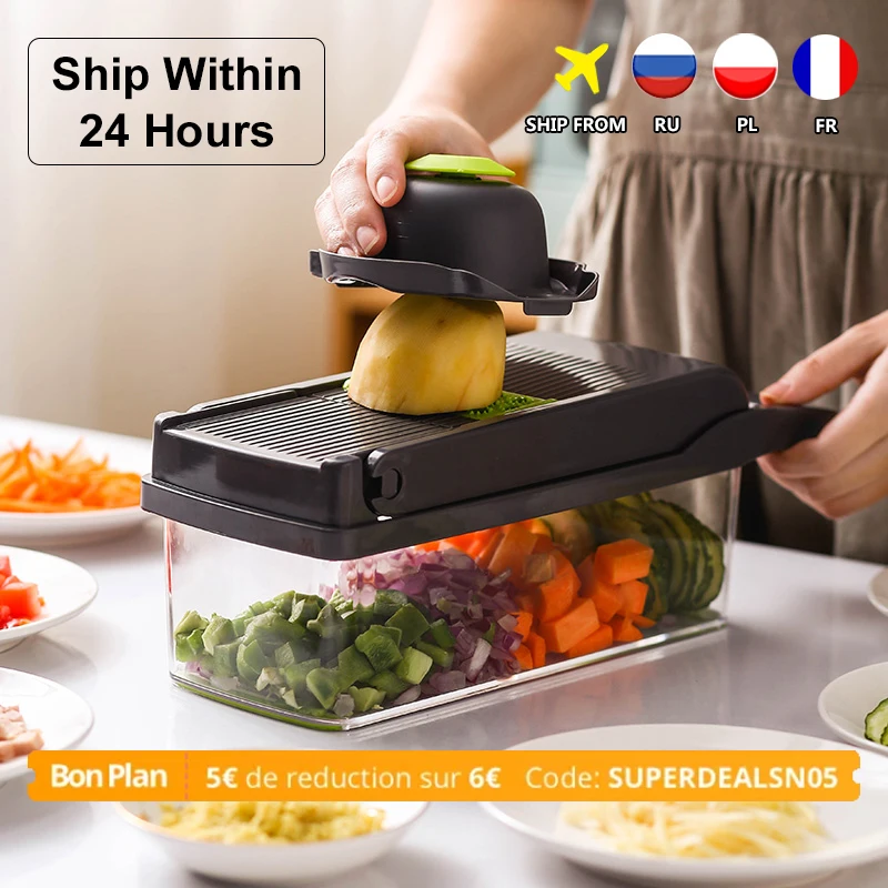 Vegetable Slicer Chopper Multifunctional Fruit Potato Carrot Peeler Grater Cutter Shredded Tool Kitchen Accessories  7 In 1 Set