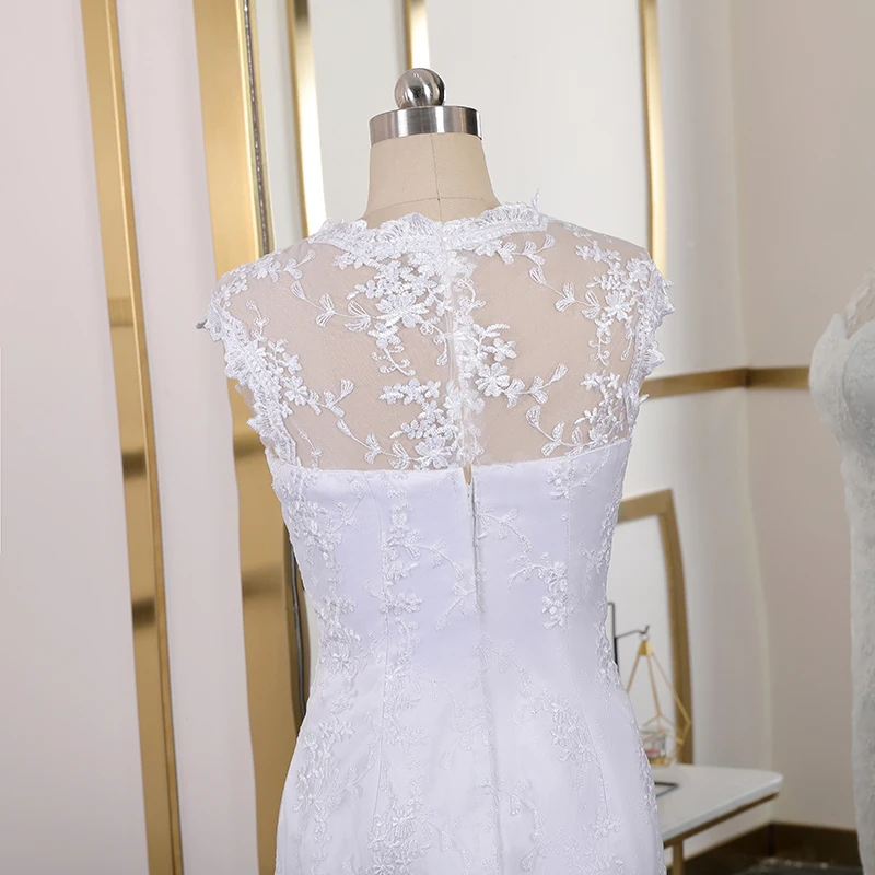 Vestido De Noiva, короткое Кружевное платье, свадебное платье, иллюзия, свадебные платья, украшение на шею, облегающее платье, кружевное платье, Vestidos Novia Cortos