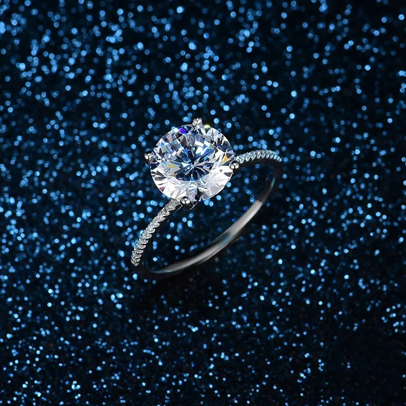 Silver rings,silver ring,wedding rings Simple Rings For Women Silver Color Fashion Jewelry Round Stone Cubic Zirconia Wedding Ring Bridal Engagement Bague CC1607