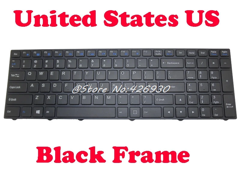 Laptop Keyboard for CLEVO W950AU W950JU W950KL W950KU W950BU W950LU W950SU2 W950TU W951UK W952AU W955AU W955AUQ W955JU W955KL United States US Brown Frame 
