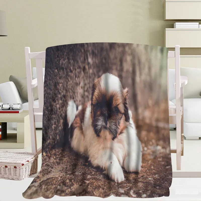 Новое поступление, Shih Tzu, одеяла для собак, 3D печать, мягкое одеяло для дома/дивана/постельных принадлежностей, переносное, для взрослых, для путешествий, одеяло - Цвет: 18