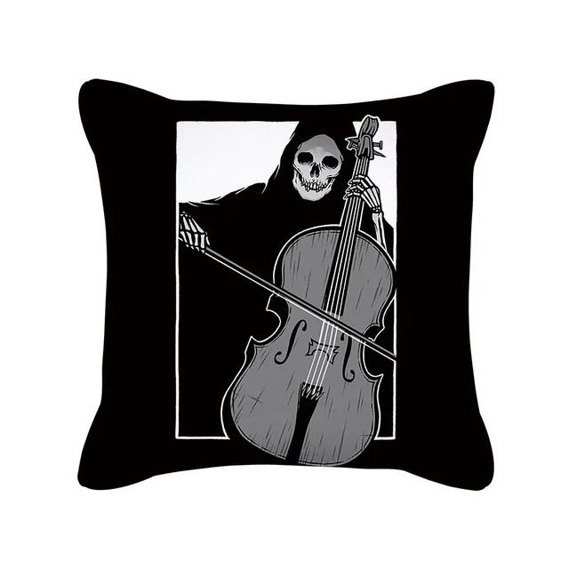 Punk Style Cushion Cover Skull Print Office Sofa Car Pillow Case Home Decor Throw Pillow Cover Outdoor Square Pillowcase45x45cm 11