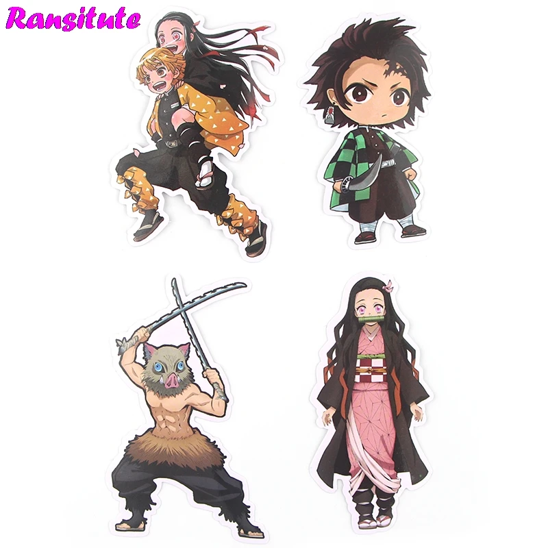 16 шт./компл. демон убийца: Kimetsu без Yaiba тапочки в виде персонажа аниме Стикеры Плакат Детская игрушка Стикеры ПВХ Водонепроницаемый весело Стикеры R719