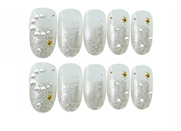 Decontructable Nail Tips поддельные ногти наклейки Маникюр готовой Продукт прозрачный Инь Шань луна и звезды носить xin niang kuan