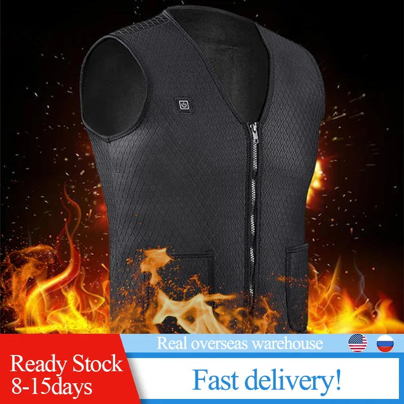 

Infrared Heating Vest Jacket Winter Flexible Electric Thermal Clothing Outdoor USB Waistcoat For Sports Hiking Men Women