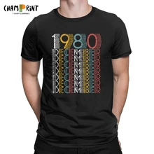 Camisetas Vintage de diciembre de 1980 para hombre, nacido en 1980, 40 años, 40 años, regalo de cumpleaños, camisetas humorosas, camisetas de cuello redondo, camisetas de Idea de regalo