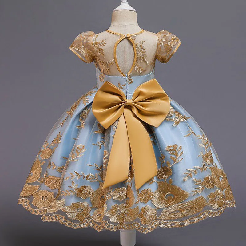

Girls Princess Spring Autumn Dress New Brand Embroidery Mesh Outfits Girl Christmas Children Dress Elegant Kids Party Dress