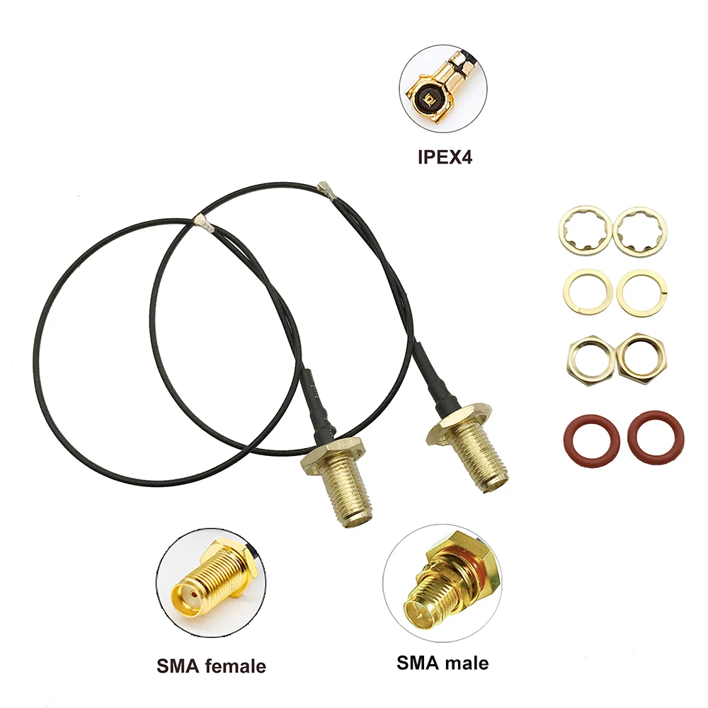

2pc SMA to IPEX4 MHF4 Waterproof ring Cable 15cm Extension cord Pigtail Antenna EM06 EM12-G EM160R-GL EM7565 RM500Q RM502Q-GL
