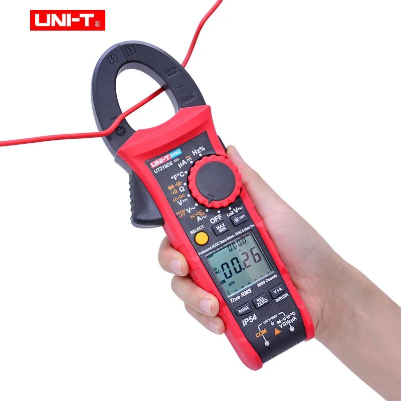Промышленные цифровые клещи UNI-T UT219E UT219M UT219DS; True RMS AC DC Напряжение Ток Ом диод тестер; IP54/LoZ ACV