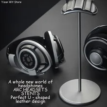 New universal headphone stand Metal support top leather wrap Protect your headphones Stylish and convenient