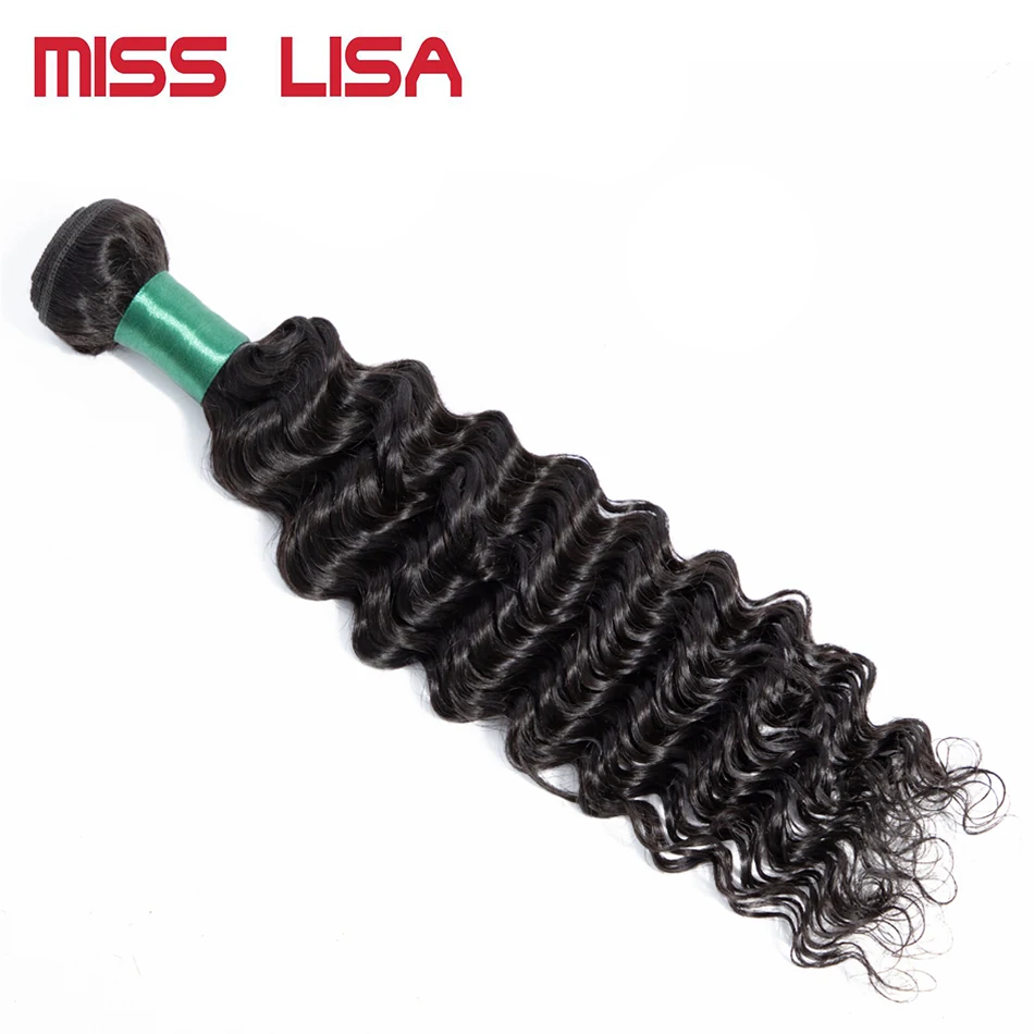 

MISS LISA 28 30 Inch Human Hair Bundles Deep Wave Hair Bundles Malaysian Hair Weave Bundles Natural Color Hair Extensions