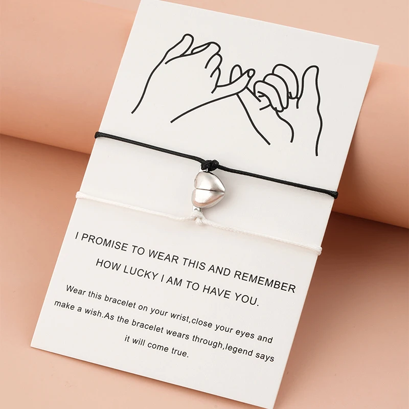 Bracelet Jewelry Heart-shaped Magnet Couple Bracelets Adjustable 2PCS/Set