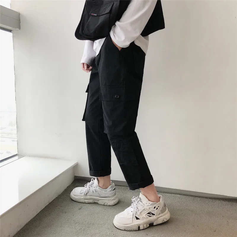

Large Size 968/P45 Spring Clothing Stocked Bib Overall Men's Fashion Loose Straight Large Size Casual Pants INS
