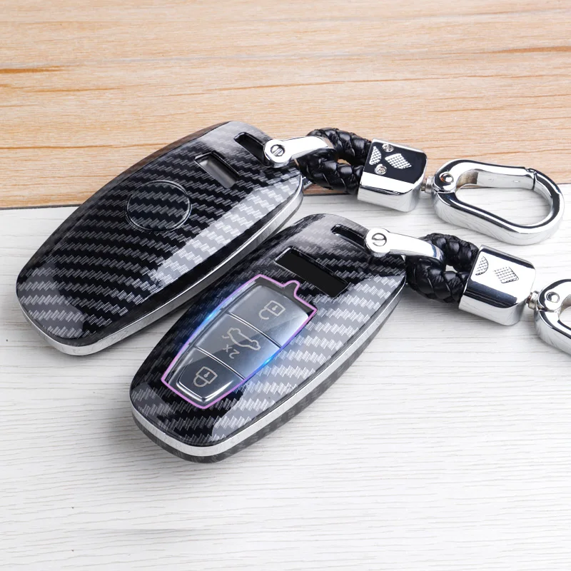 

ABS Carbon Fiber Pattern Car Remote Key Case Cover For Audi A6 C8 A7 A8 Q8 2018 2019 Car Accessories Car Styling Smart Key Case