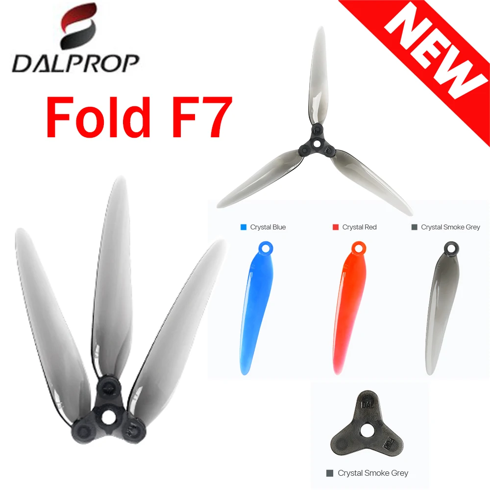 

6Pairs DALPROP 7" Fold F7 7inch Foldable Propeller 3-Blade Long Range Highly Efficient Props with Hubs for RC Drone FPV