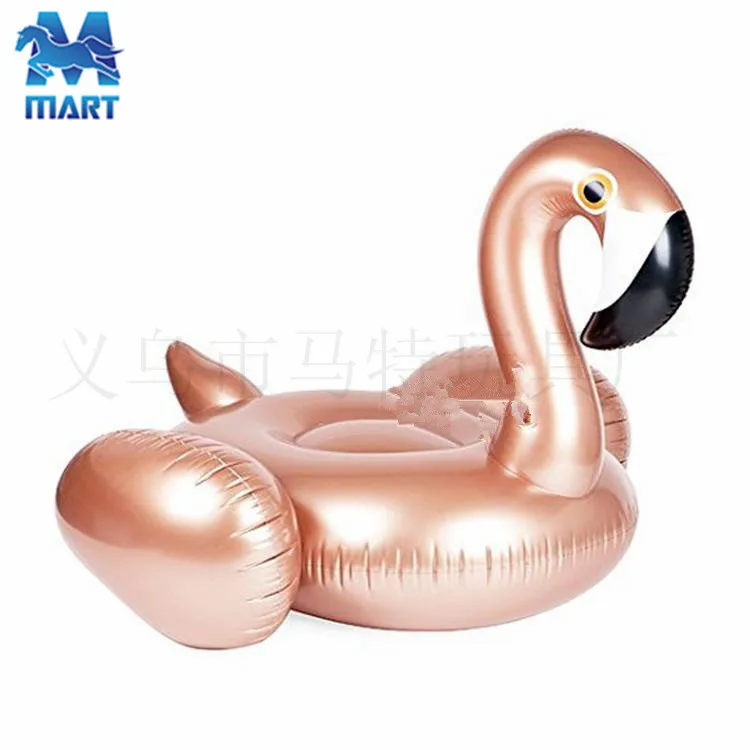 

Currently Available Inflatable Swim Ring Floating Row Rose Gold Flamingo Riding Environmentally Friendly PVC Water Flamingo Swim