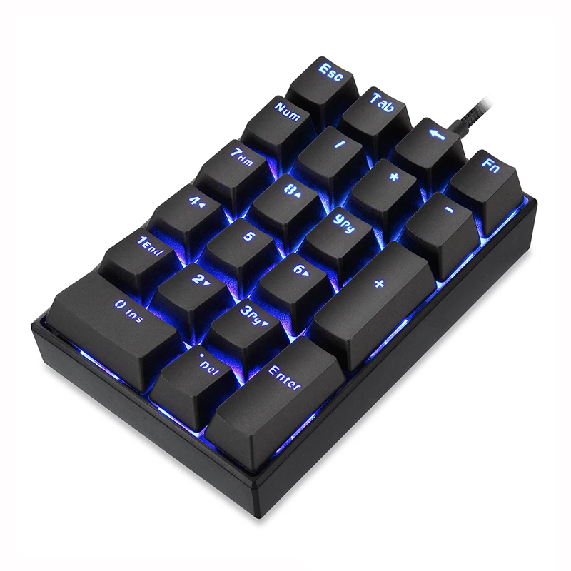 Motospeed K23 OSU механический цифровая Проводная клавиатура Мини Numpad светодиодный