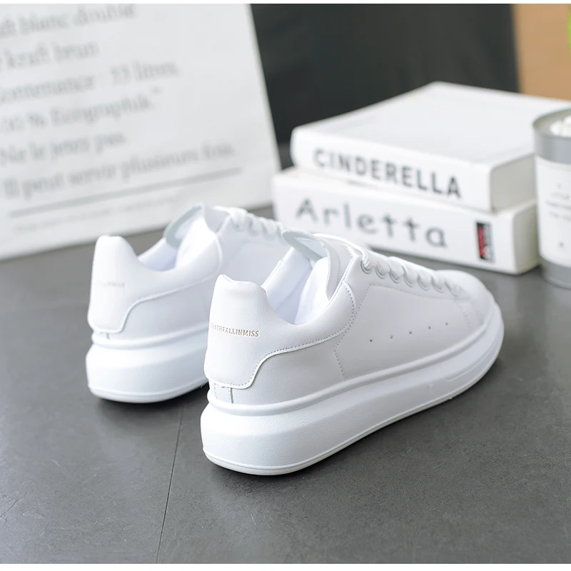 New Designer Wedges White Shoes Female Platform Sneakers Men Tenis Feminino Casual Female Man Shoes Leather Shoes